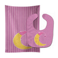 Baby Girl Moon Baby Bib & Burp Cloth Easy-Clean Baby Bib Baby Feeding Accessory Baby Mealtime Essential