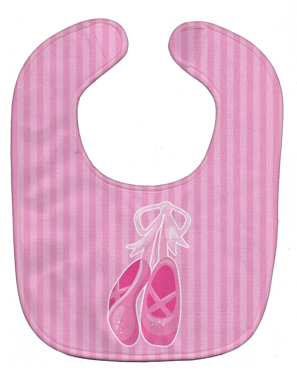 Ballet Shoes on Stripes Baby Bib Easy-Clean Baby Bib Baby Feeding Accessory Baby Mealtime Essential, 10 x 13, Multicolor