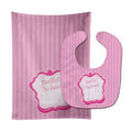 Ballet School on Stripes Baby Bib & Burp Cloth Easy-Clean Baby Bib Baby Feeding Accessory Baby Mealtime Essential