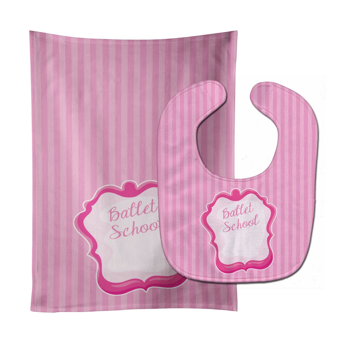 Ballet School on Stripes Baby Bib & Burp Cloth Easy-Clean Baby Bib Baby Feeding Accessory Baby Mealtime Essential