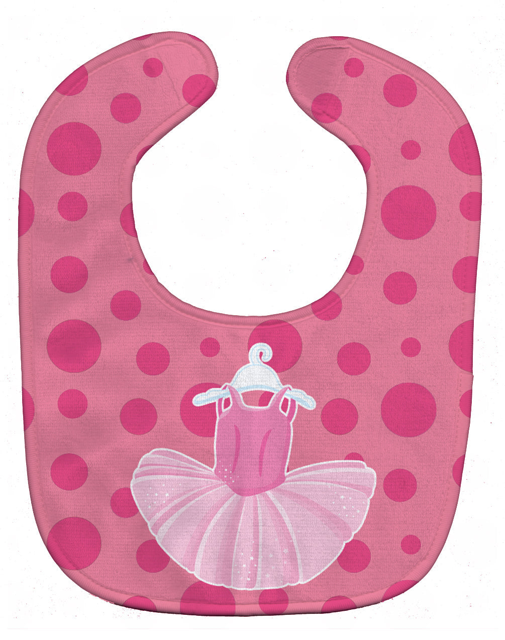 Ballet Tutu on Polka dots Baby Bib Easy-Clean Baby Bib Baby Feeding Accessory Baby Mealtime Essential, 10 x 13, Multicolor