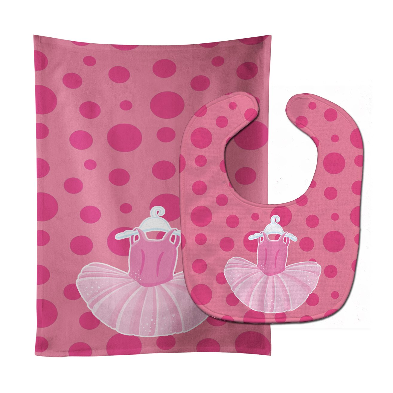 Ballet Tutu on Polka dots Baby Bib & Burp Cloth Easy-Clean Baby Bib Baby Feeding Accessory Baby Mealtime Essential