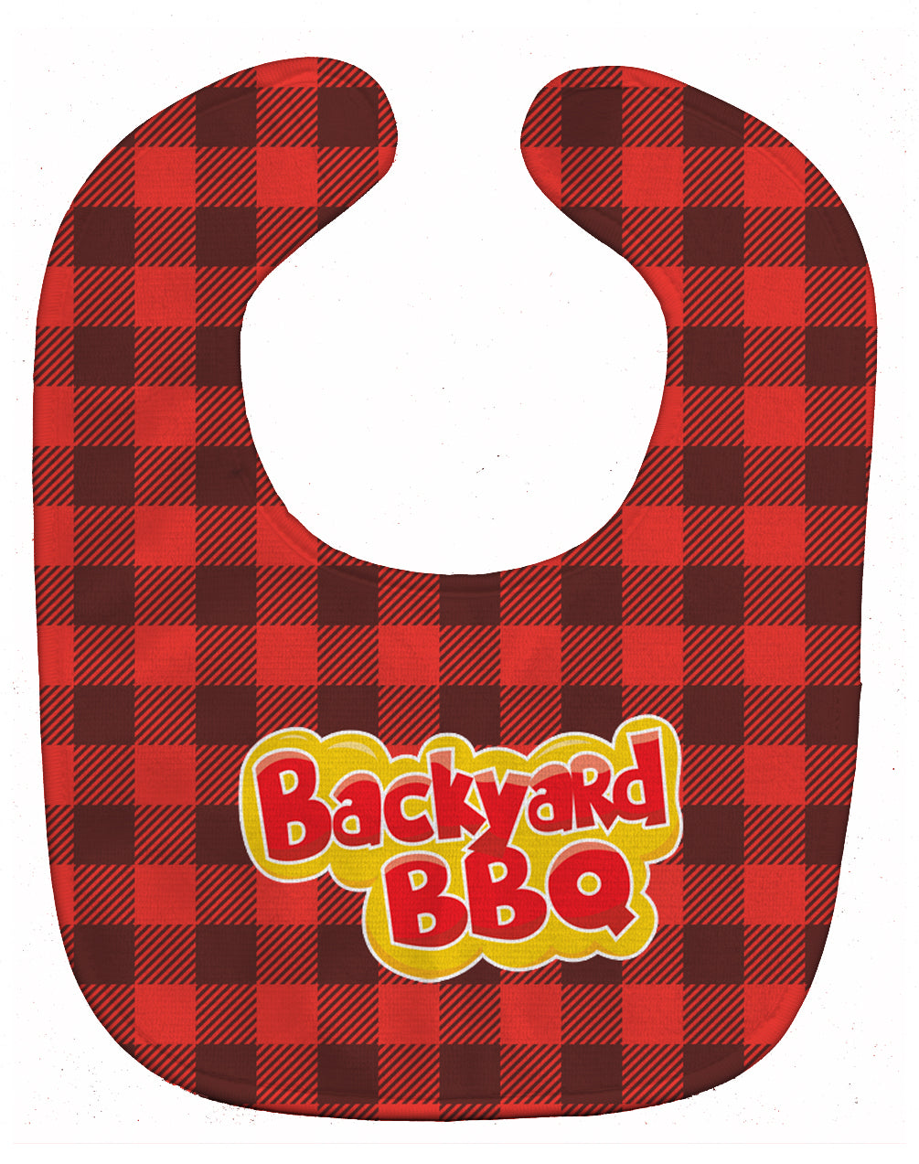 Backyard BBQ on Plaid Baby Bib Easy-Clean Baby Bib Baby Feeding Accessory Baby Mealtime Essential, 10 x 13, Multicolor