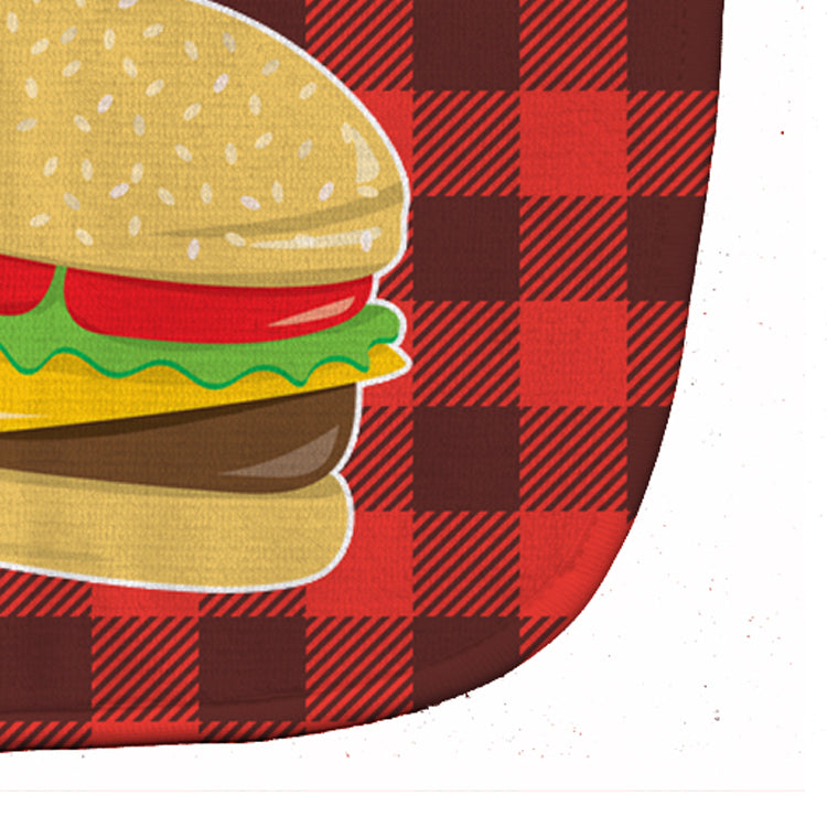 Backyard BBQ Hamburger Baby Bib Easy-Clean Baby Bib Baby Feeding Accessory Baby Mealtime Essential, 10 x 13, Multicolor
