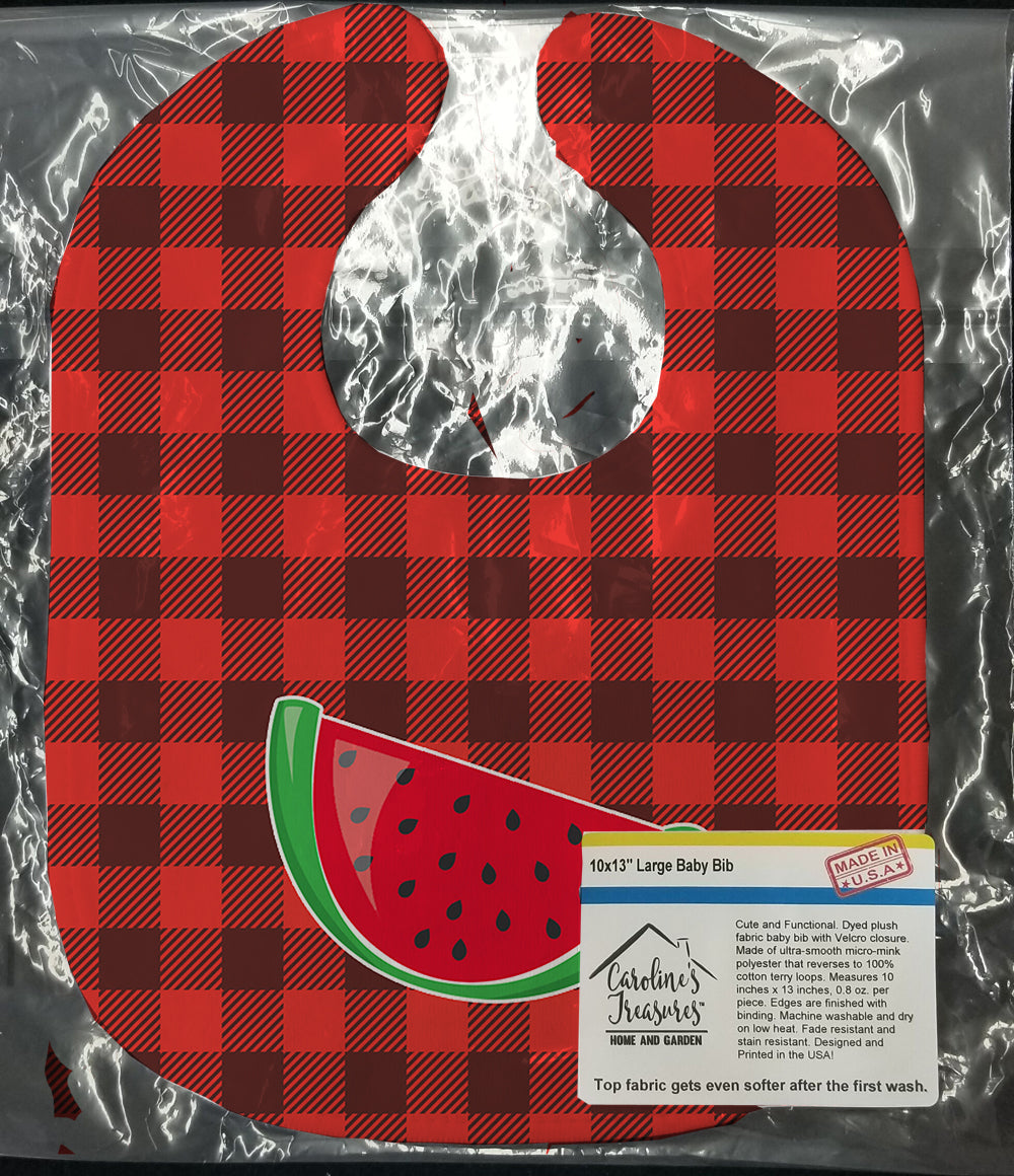 Backyard BBQ Watermelon Baby Bib Easy-Clean Baby Bib Baby Feeding Accessory Baby Mealtime Essential, 10 x 13, Multicolor