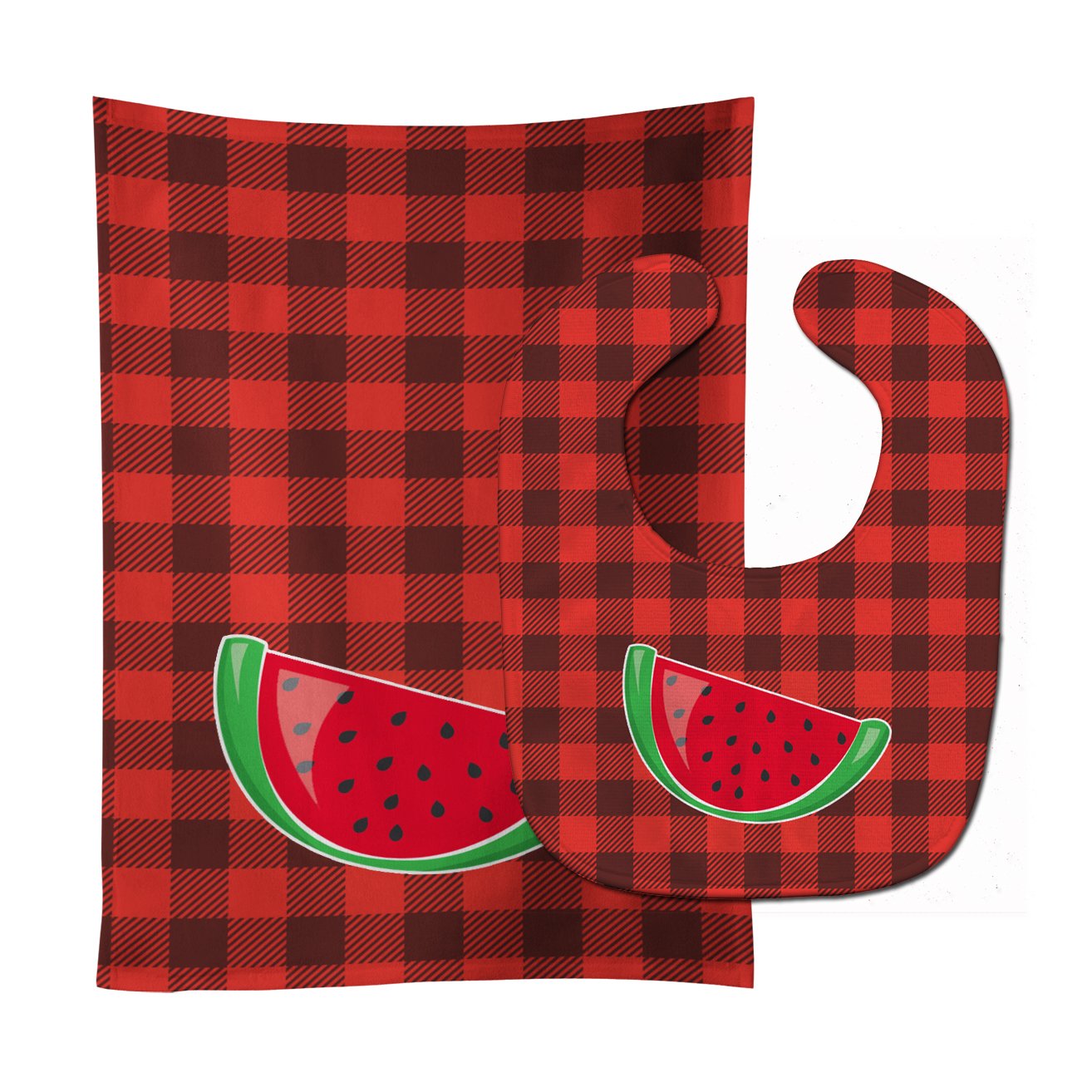 Backyard BBQ Watermelon Baby Bib & Burp Cloth Easy-Clean Baby Bib Baby Feeding Accessory Baby Mealtime Essential