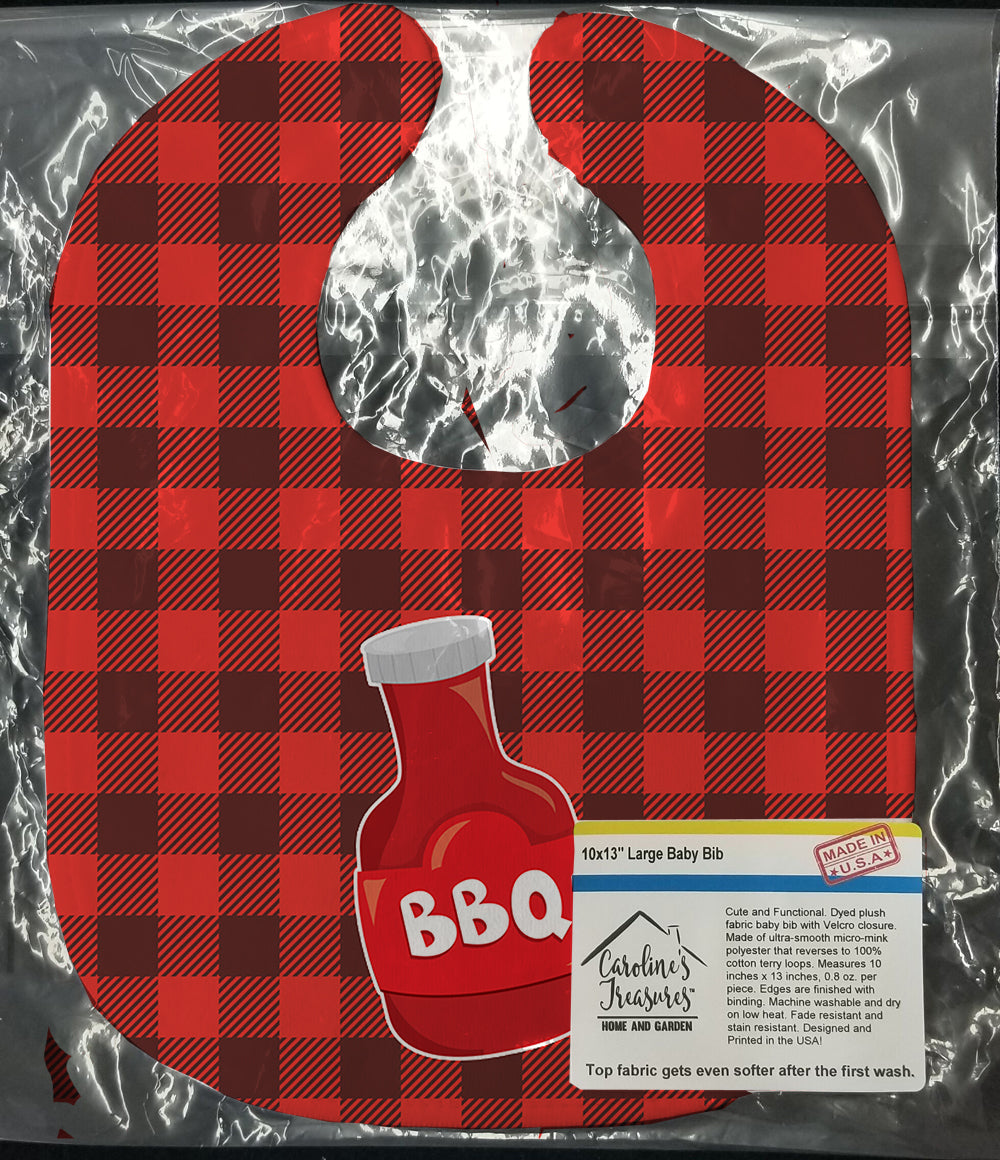 Backyard BBQ Sauce Baby Bib Easy-Clean Baby Bib Baby Feeding Accessory Baby Mealtime Essential, 10 x 13, Multicolor