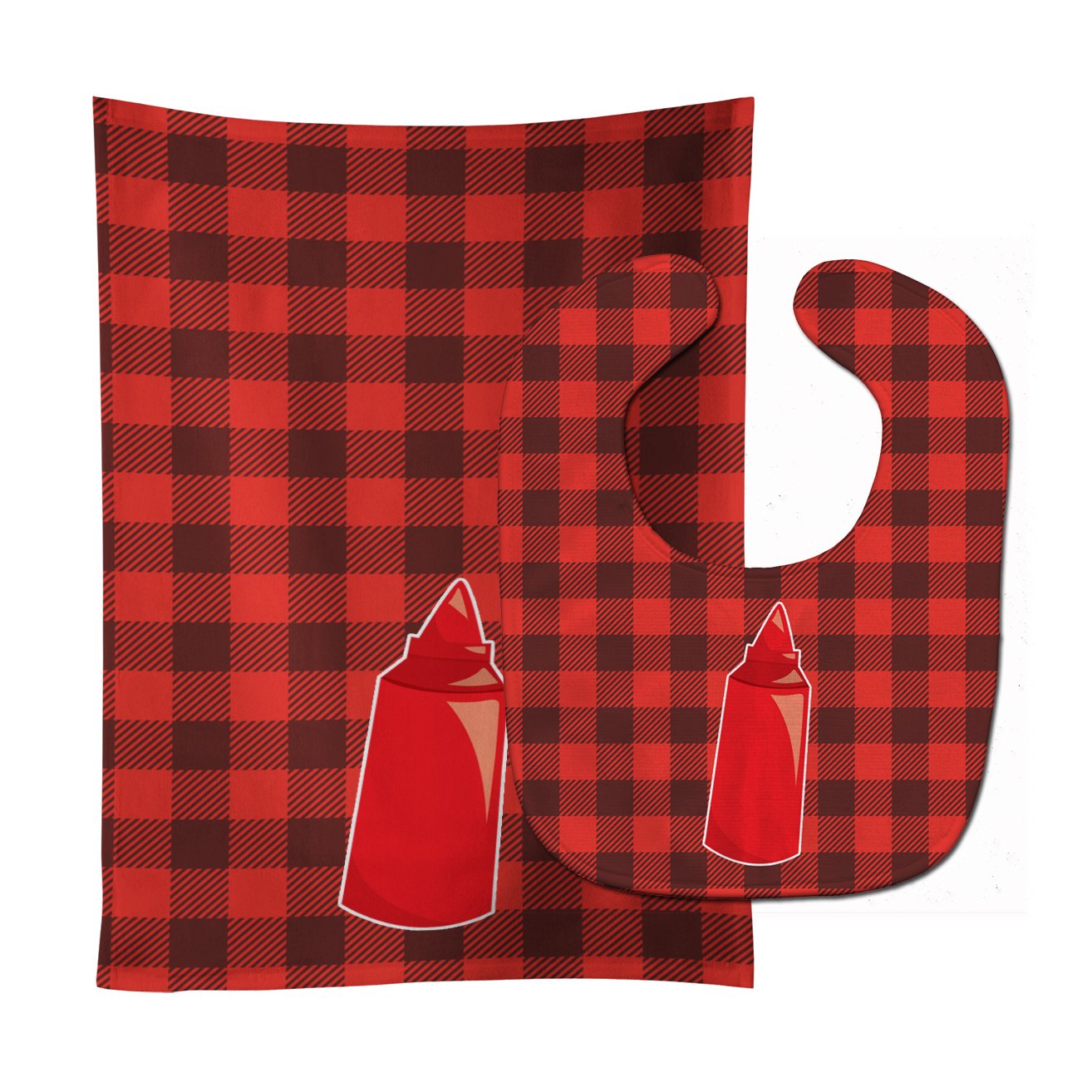 Backyard BBQ Ketchup Baby Bib & Burp Cloth Easy-Clean Baby Bib Baby Feeding Accessory Baby Mealtime Essential