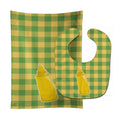 Backyard BBQ Mustard Baby Bib & Burp Cloth Easy-Clean Baby Bib Baby Feeding Accessory Baby Mealtime Essential