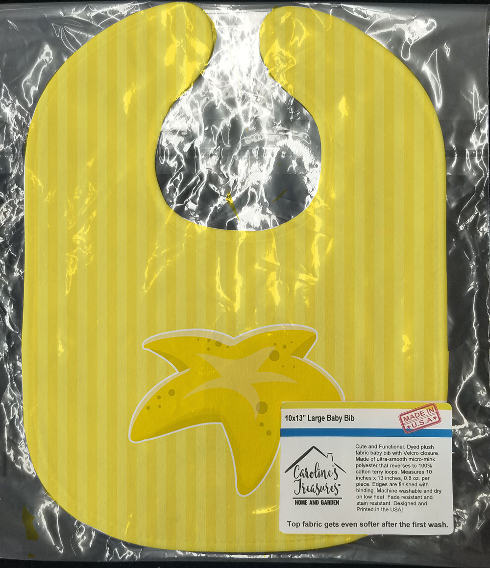 Starfish Baby Bib Easy-Clean Baby Bib Baby Feeding Accessory Baby Mealtime Essential, 10 x 13, Multicolor