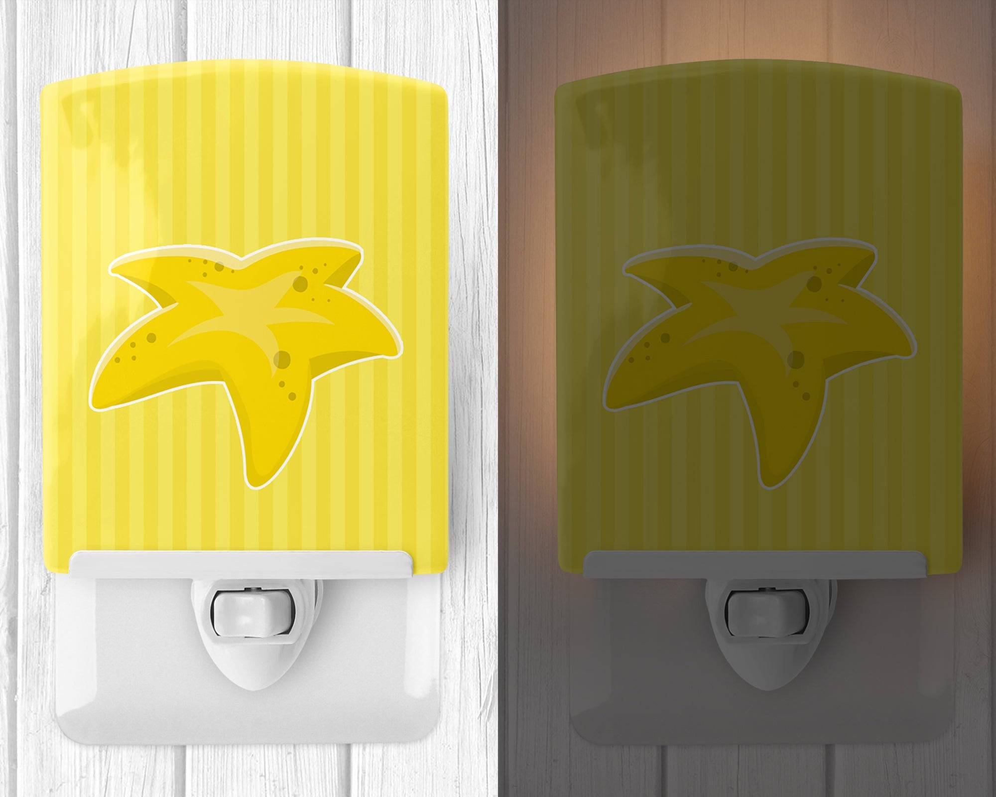 Starfish Ceramic Night Light Compact, UL-Certified, Ideal for Bedroom, Bathroom, Nursery, Hallway, Kitchen, 6x4x3, Multicolor