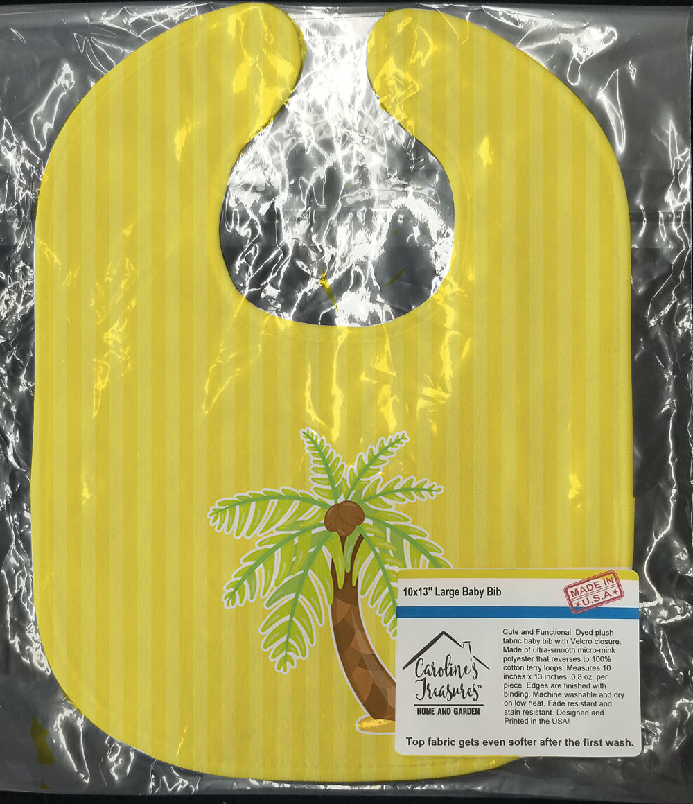 Palm Tree Baby Bib Easy-Clean Baby Bib Baby Feeding Accessory Baby Mealtime Essential, 10 x 13, Multicolor