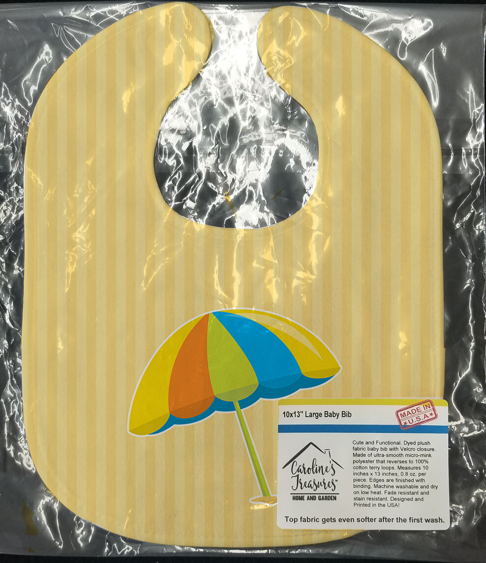 Beach Umbrella Baby Bib Easy-Clean Baby Bib Baby Feeding Accessory Baby Mealtime Essential, 10 x 13, Multicolor
