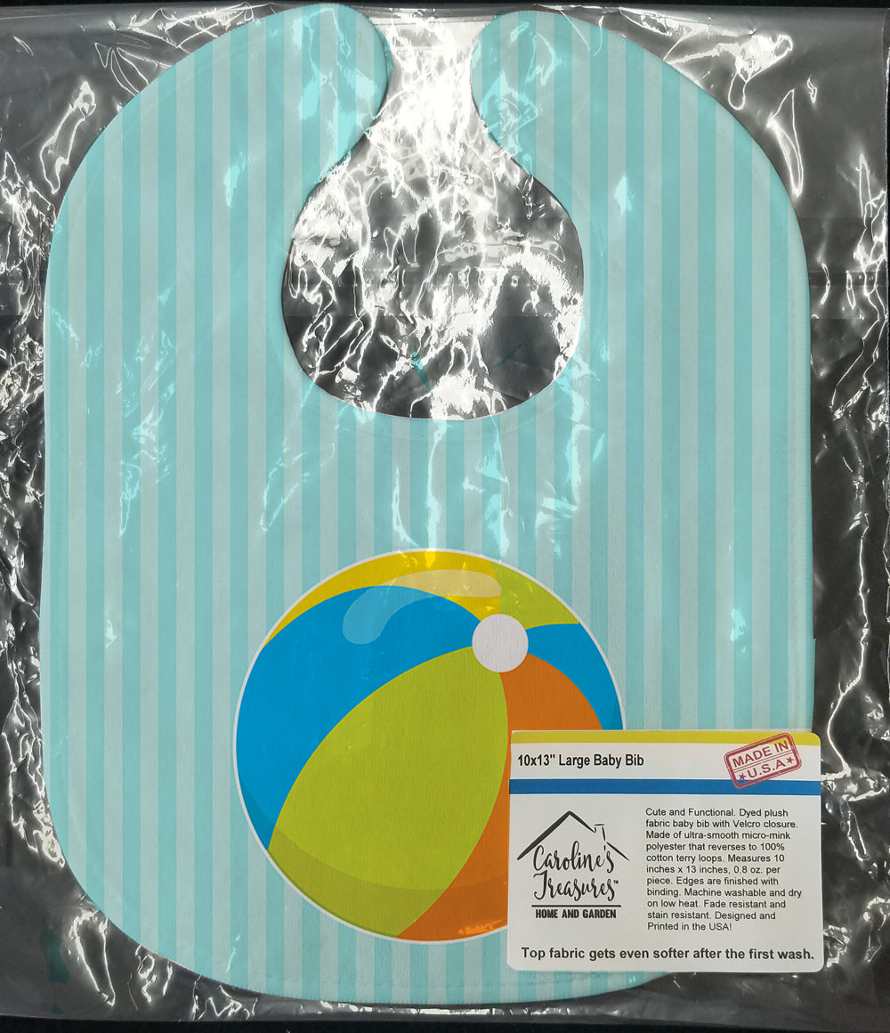 Beach Ball Baby Bib Easy-Clean Baby Bib Baby Feeding Accessory Baby Mealtime Essential, 10 x 13, Multicolor