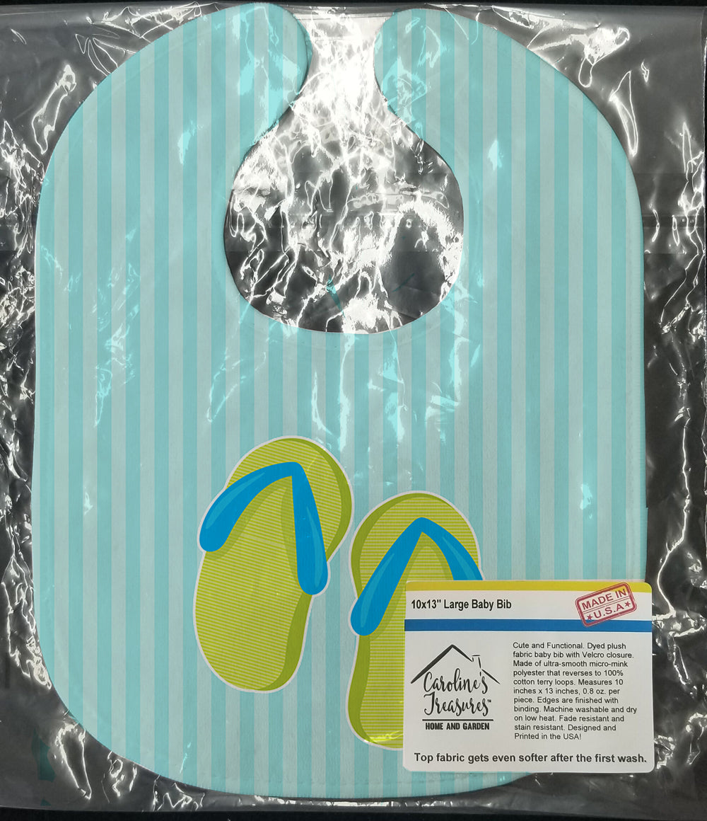 Beach Flip Flops Baby Bib Easy-Clean Baby Bib Baby Feeding Accessory Baby Mealtime Essential, 10 x 13, Multicolor