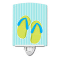 Beach Flip Flops Ceramic Night Light Compact, UL-Certified, Ideal for Bedroom, Bathroom, Nursery, Hallway, Kitchen, 6x4x3, Multicolor