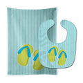 Beach Flip Flops Baby Bib & Burp Cloth Easy-Clean Baby Bib Baby Feeding Accessory Baby Mealtime Essential