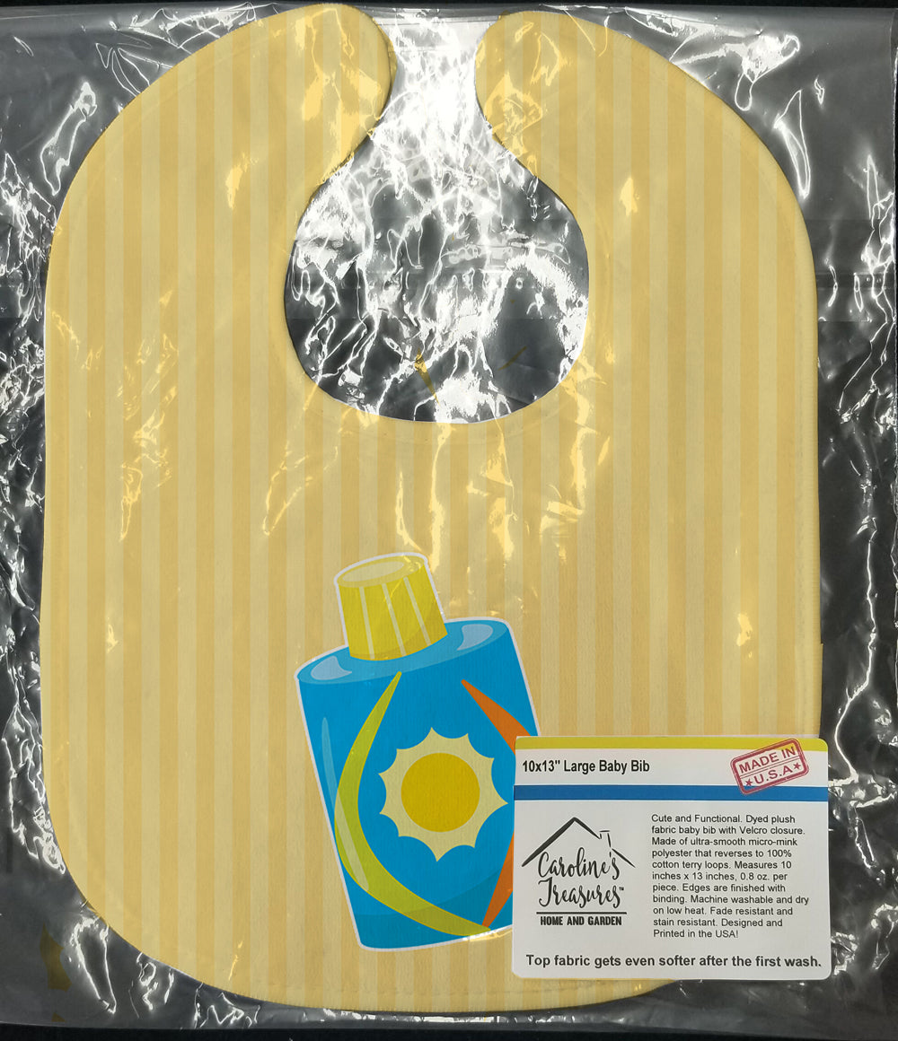 Beach Lotion Baby Bib Easy-Clean Baby Bib Baby Feeding Accessory Baby Mealtime Essential, 10 x 13, Multicolor