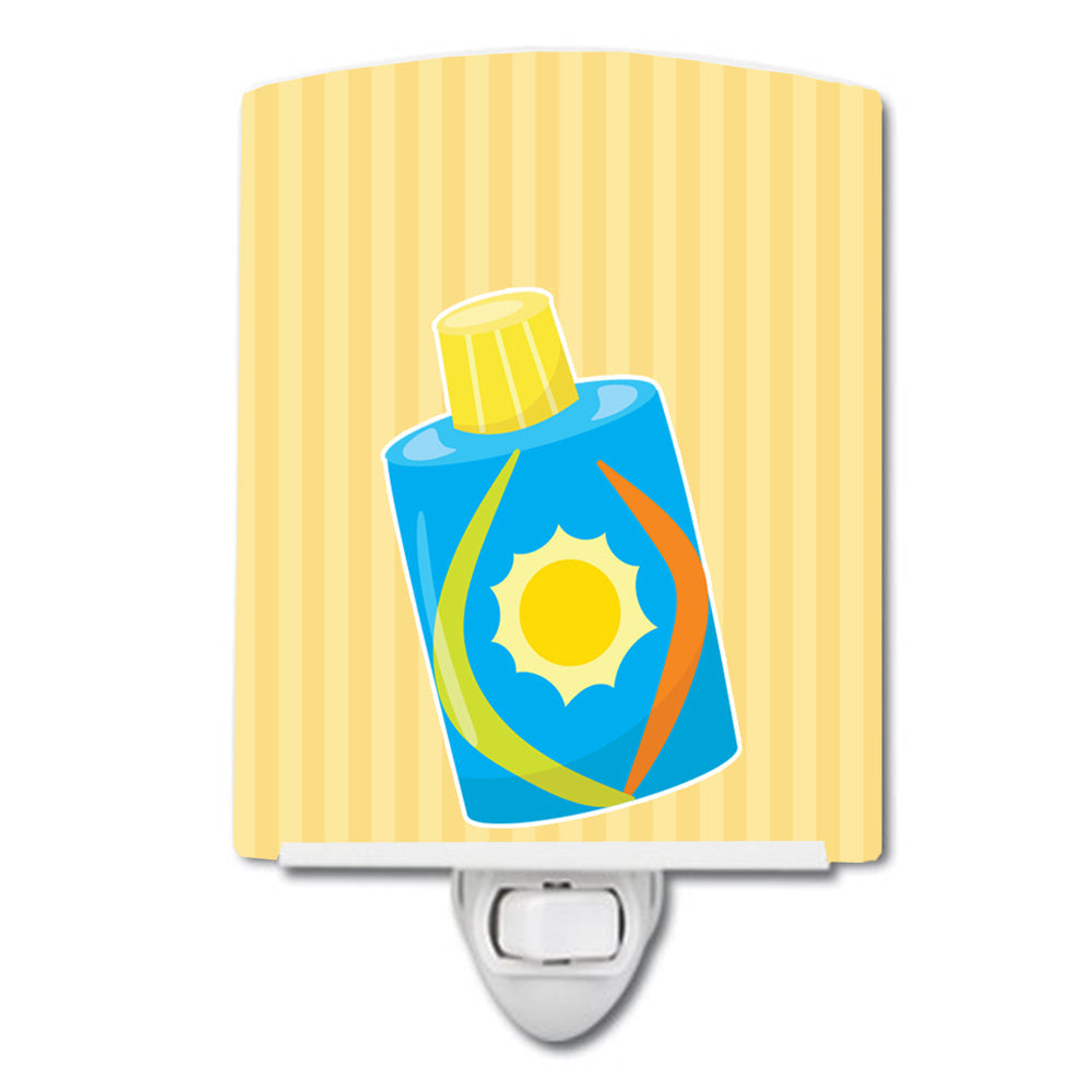 Beach Lotion Ceramic Night Light Compact, UL-Certified, Ideal for Bedroom, Bathroom, Nursery, Hallway, Kitchen, 6x4x3, Multicolor