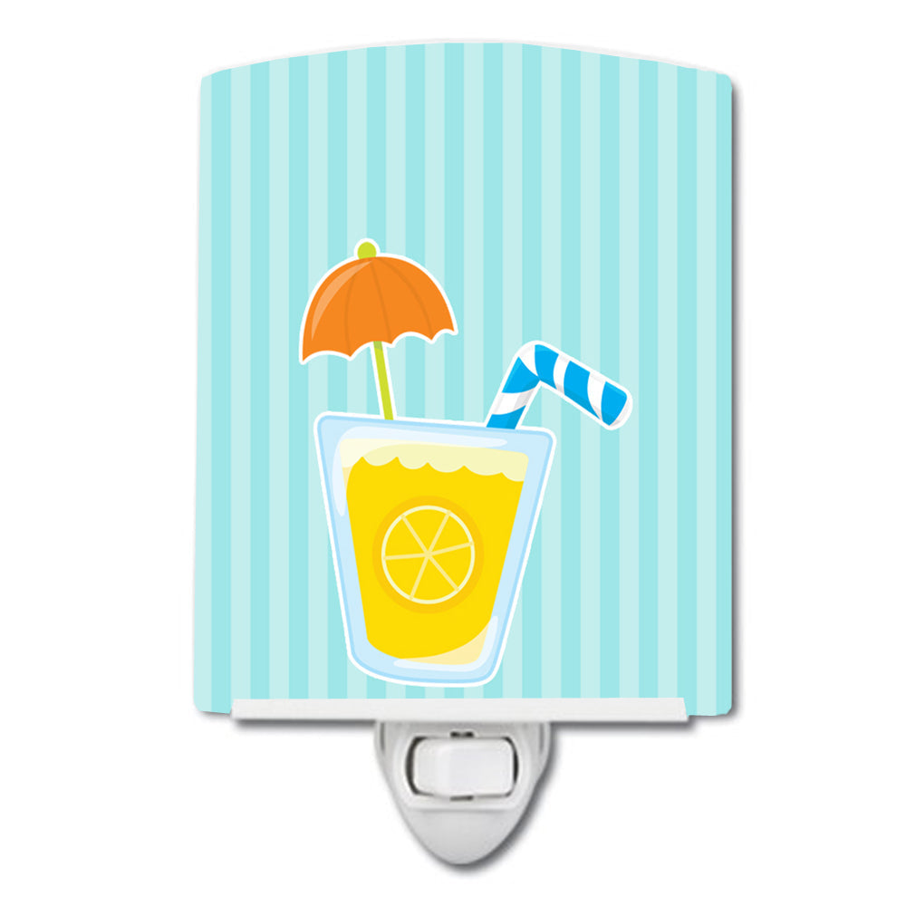 Beach Umbrella Drink Ceramic Night Light Compact, UL-Certified, Ideal for Bedroom, Bathroom, Nursery, Hallway, Kitchen, 6x4x3, Multicolor