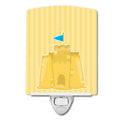 Beach Sand Castle Ceramic Night Light Compact, UL-Certified, Ideal for Bedroom, Bathroom, Nursery, Hallway, Kitchen, 6x4x3, Multicolor