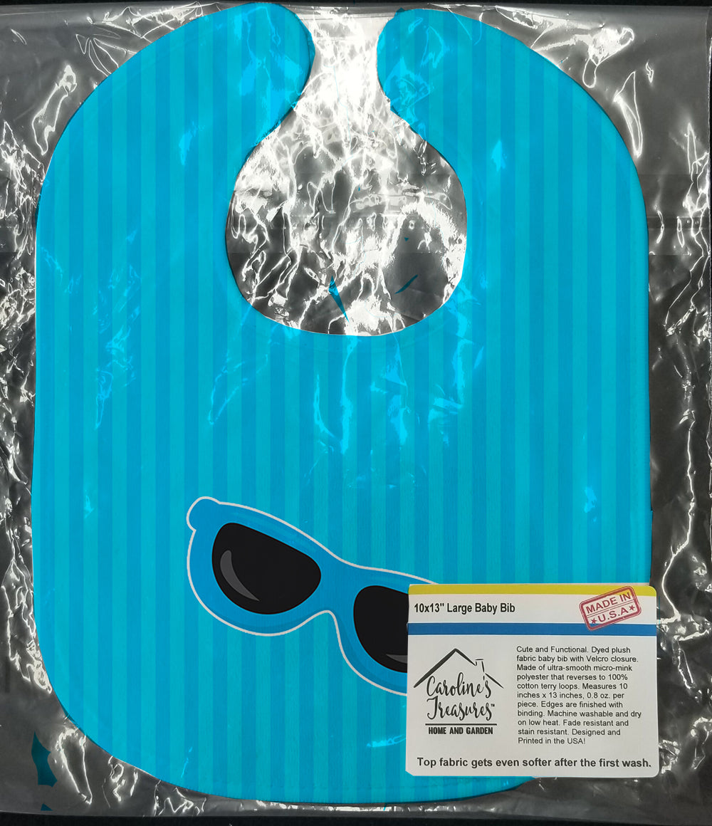 Beach Sunglasses Baby Bib Easy-Clean Baby Bib Baby Feeding Accessory Baby Mealtime Essential, 10 x 13, Multicolor