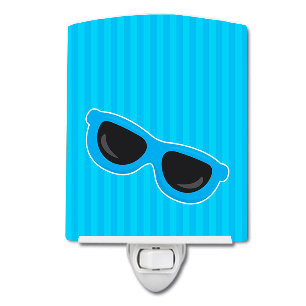 Beach Sunglasses Ceramic Night Light Compact, UL-Certified, Ideal for Bedroom, Bathroom, Nursery, Hallway, Kitchen, 6x4x3, Multicolor