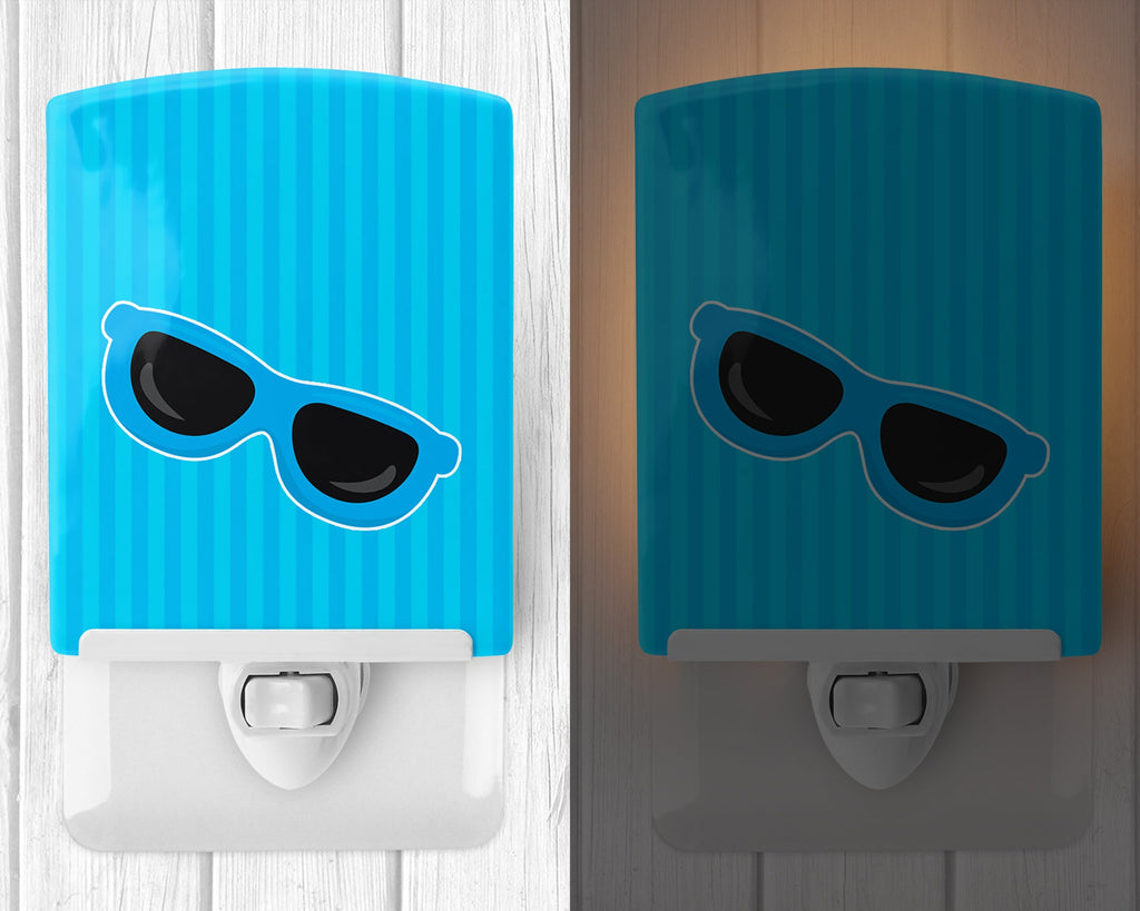 Beach Sunglasses Ceramic Night Light Compact, UL-Certified, Ideal for Bedroom, Bathroom, Nursery, Hallway, Kitchen, 6x4x3, Multicolor
