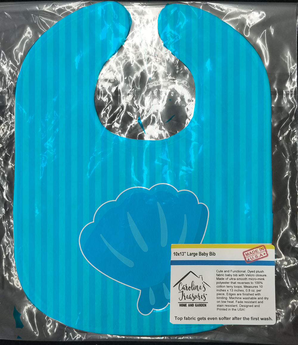 Beach Shell Baby Bib Easy-Clean Baby Bib Baby Feeding Accessory Baby Mealtime Essential, 10 x 13, Multicolor