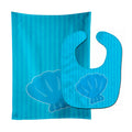 Beach Shell Baby Bib & Burp Cloth Easy-Clean Baby Bib Baby Feeding Accessory Baby Mealtime Essential