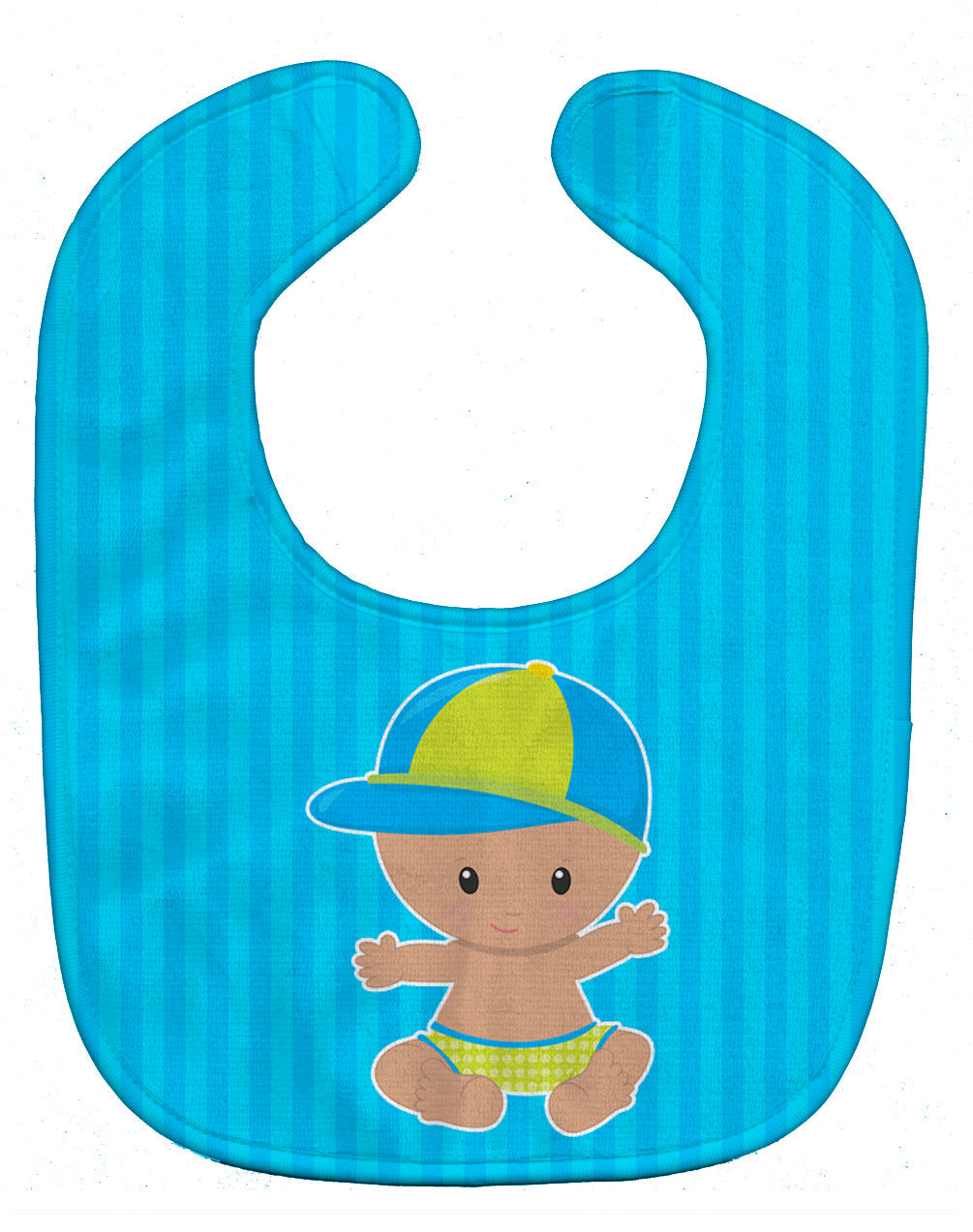 Beach Baby Boy with Hat Baby Bib Easy-Clean Baby Bib Baby Feeding Accessory Baby Mealtime Essential, 10 x 13, Multicolor