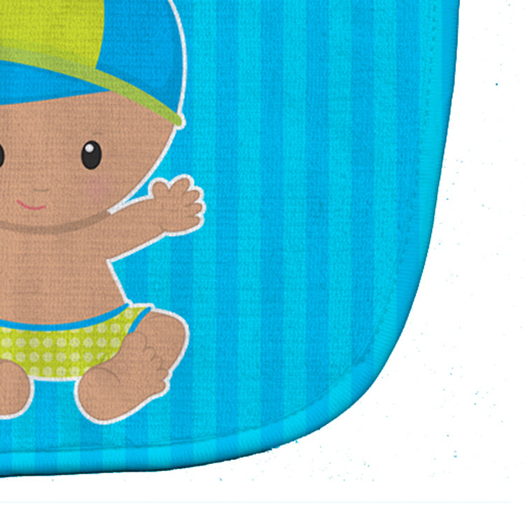 Beach Baby Boy with Hat Baby Bib Easy-Clean Baby Bib Baby Feeding Accessory Baby Mealtime Essential, 10 x 13, Multicolor