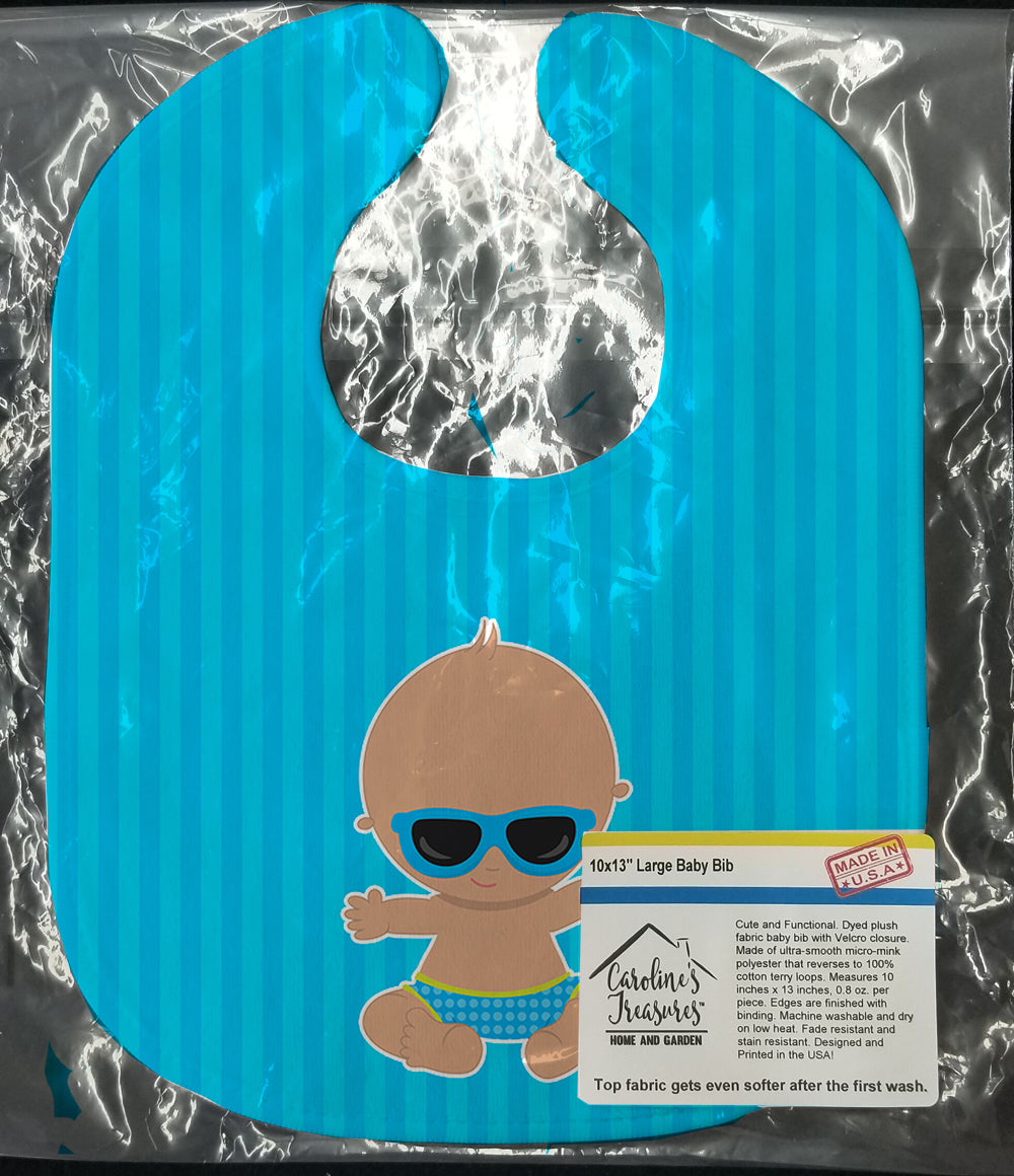 Beach Baby Boy Sunglasses Baby Bib Easy-Clean Baby Bib Baby Feeding Accessory Baby Mealtime Essential, 10 x 13, Multicolor