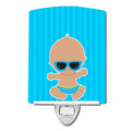 Beach Baby Boy Sunglasses Ceramic Night Light Compact, UL-Certified, Ideal for Bedroom, Bathroom, Nursery, Hallway, Kitchen, 6x4x3, Multicolor
