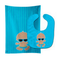 Beach Baby Boy Sunglasses Baby Bib & Burp Cloth Easy-Clean Baby Bib Baby Feeding Accessory Baby Mealtime Essential