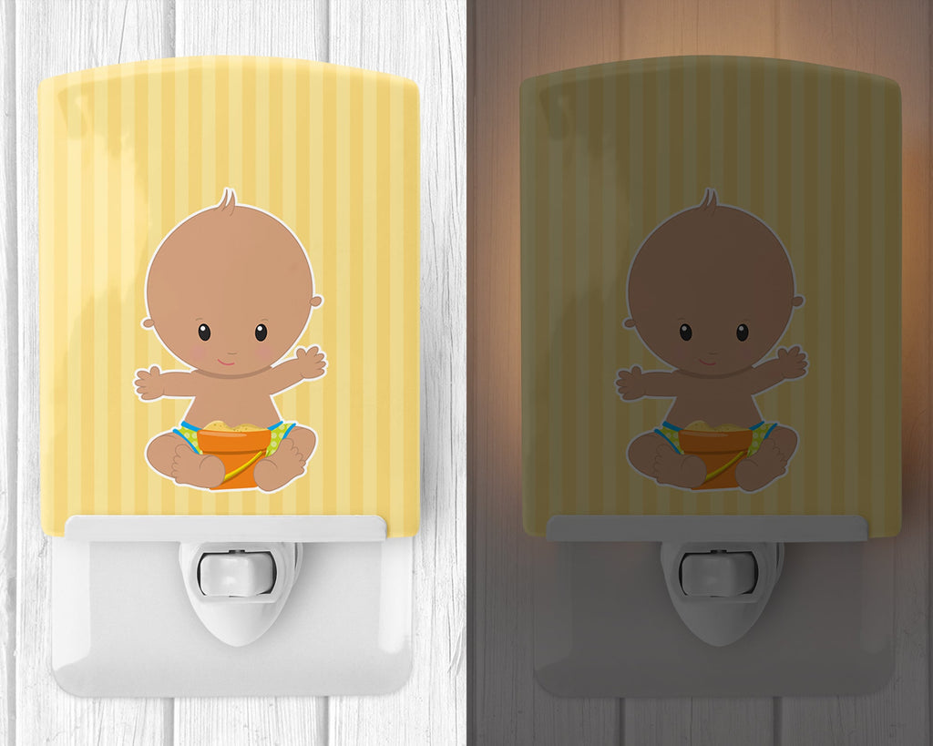 Beach Baby Boy Bathing Suit Ceramic Night Light Compact, UL-Certified, Ideal for Bedroom, Bathroom, Nursery, Hallway, Kitchen, 6x4x3, Multicolor
