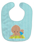 Beach Baby Boy on mat Baby Bib Easy-Clean Baby Bib Baby Feeding Accessory Baby Mealtime Essential, 10 x 13, Multicolor
