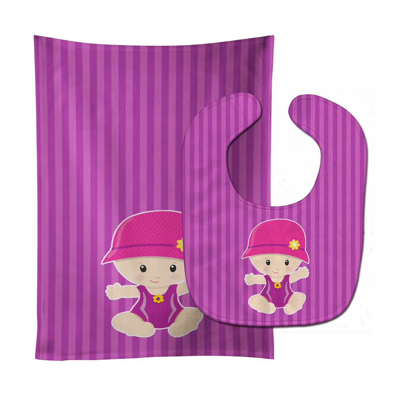 Beach Baby Girl Jolee Baby Bib & Burp Cloth Easy-Clean Baby Bib Baby Feeding Accessory Baby Mealtime Essential