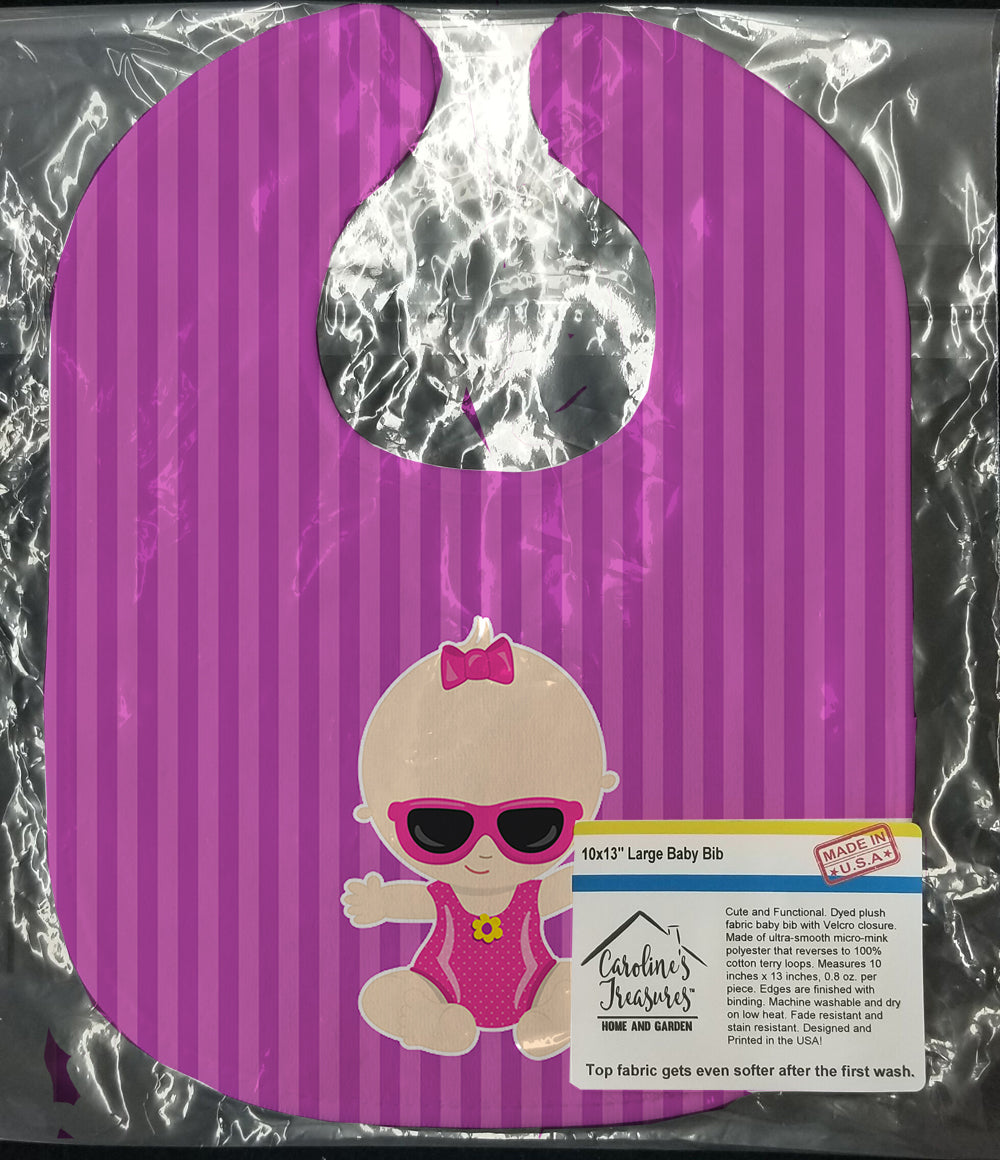 Beach Baby Girl Sunglasses Sarah Baby Bib Easy-Clean Baby Bib Baby Feeding Accessory Baby Mealtime Essential, 10 x 13, Multicolor