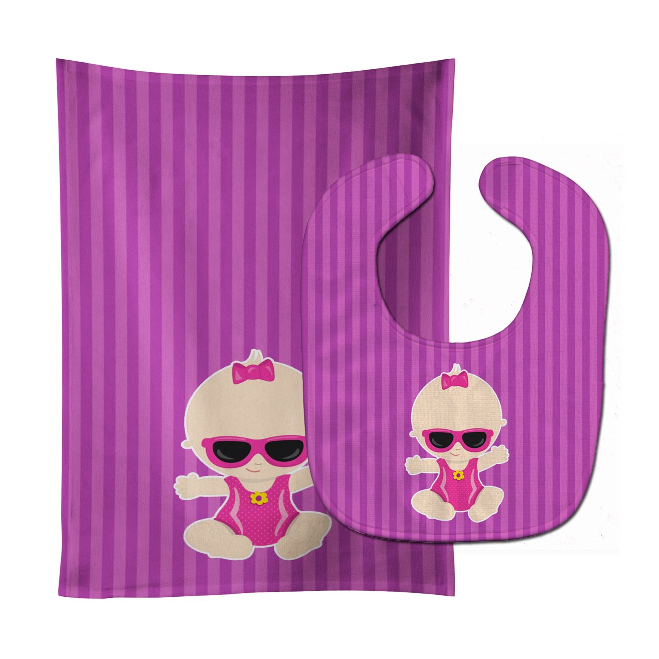 Beach Baby Girl Sunglasses Sarah Baby Bib & Burp Cloth Easy-Clean Baby Bib Baby Feeding Accessory Baby Mealtime Essential