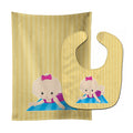Beach Baby Girl on Mat Baby Bib & Burp Cloth Easy-Clean Baby Bib Baby Feeding Accessory Baby Mealtime Essential
