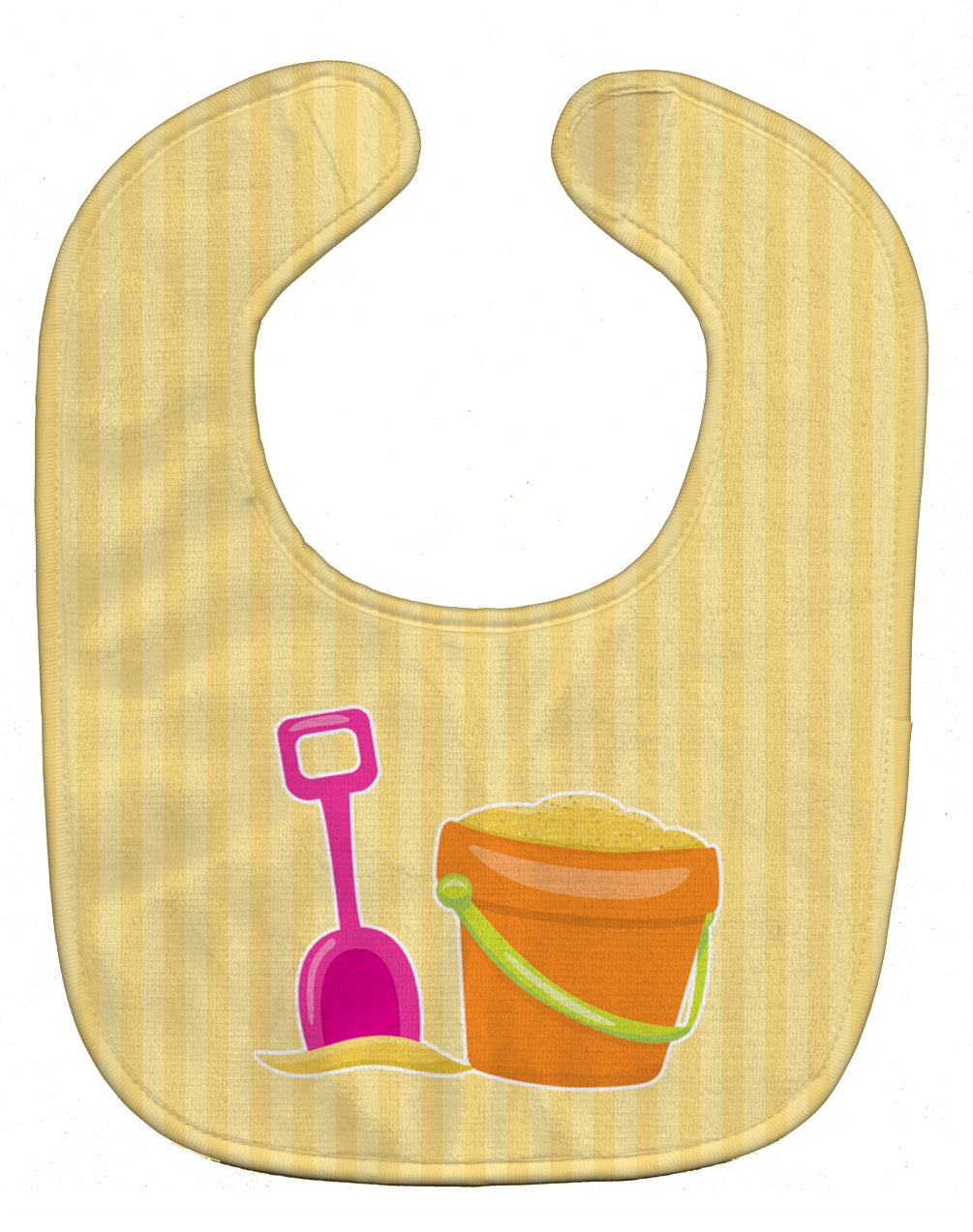 Beach Baby Girl Bucket of Sand Baby Bib Easy-Clean Baby Bib Baby Feeding Accessory Baby Mealtime Essential, 10 x 13, Multicolor