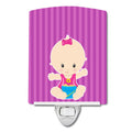 Beach Baby Girl Ceramic Night Light Compact, UL-Certified, Ideal for Bedroom, Bathroom, Nursery, Hallway, Kitchen, 6x4x3, Multicolor