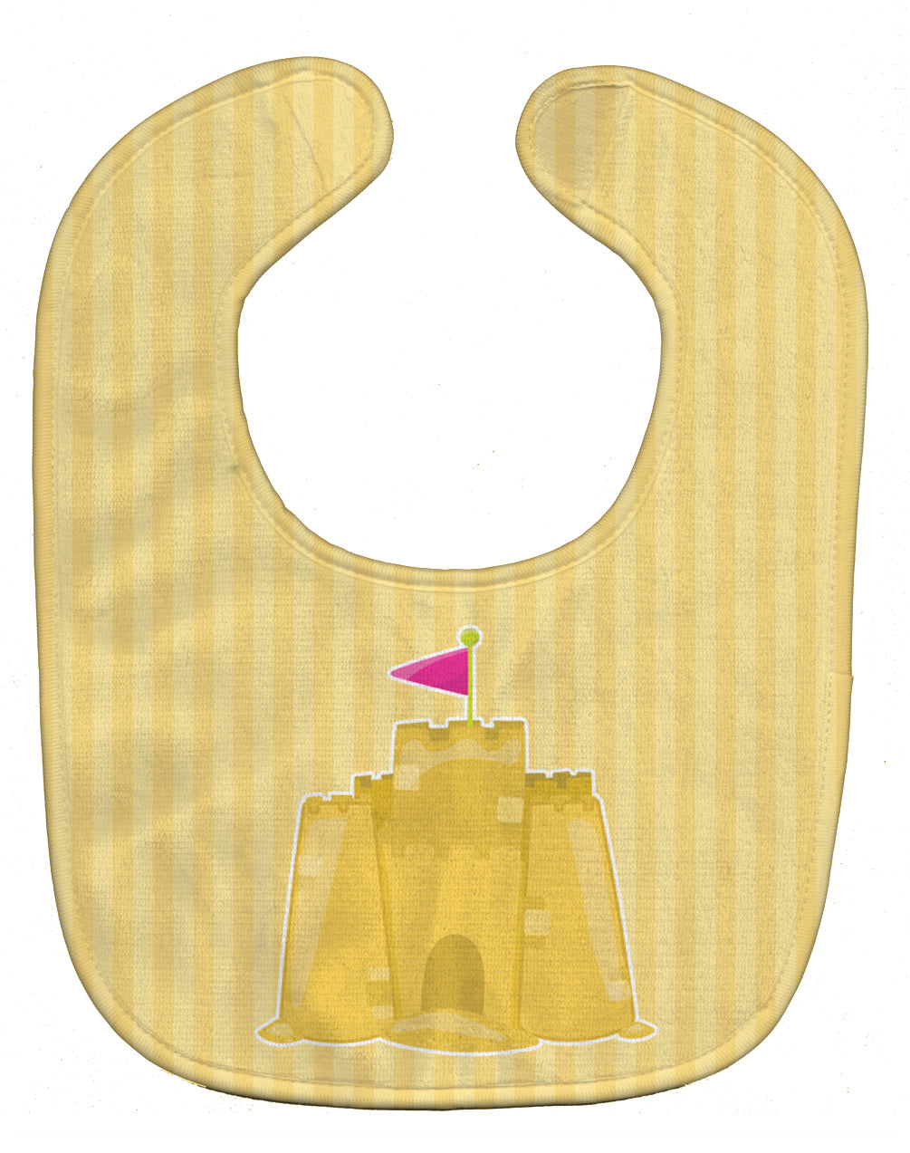 Beach Baby Girl Sand Castle Baby Bib Easy-Clean Baby Bib Baby Feeding Accessory Baby Mealtime Essential, 10 x 13, Multicolor