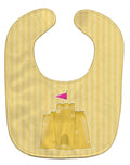 Beach Baby Girl Sand Castle Baby Bib Easy-Clean Baby Bib Baby Feeding Accessory Baby Mealtime Essential, 10 x 13, Multicolor