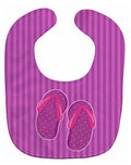 Beach Baby Girl Flip Flops Baby Bib Easy-Clean Baby Bib Baby Feeding Accessory Baby Mealtime Essential, 10 x 13, Multicolor
