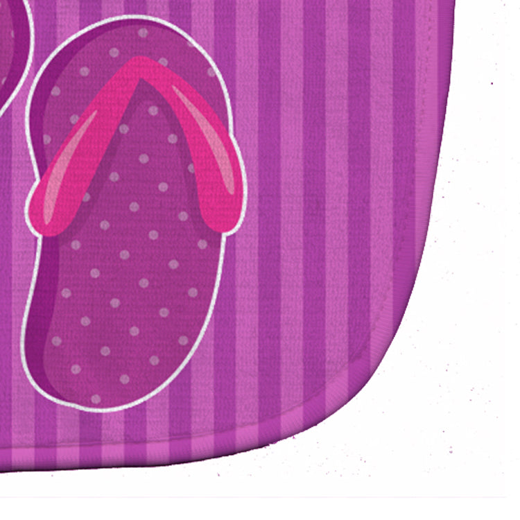 Beach Baby Girl Flip Flops Baby Bib Easy-Clean Baby Bib Baby Feeding Accessory Baby Mealtime Essential, 10 x 13, Multicolor