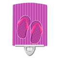 Beach Baby Girl Flip Flops Ceramic Night Light Compact, UL-Certified, Ideal for Bedroom, Bathroom, Nursery, Hallway, Kitchen, 6x4x3, Multicolor