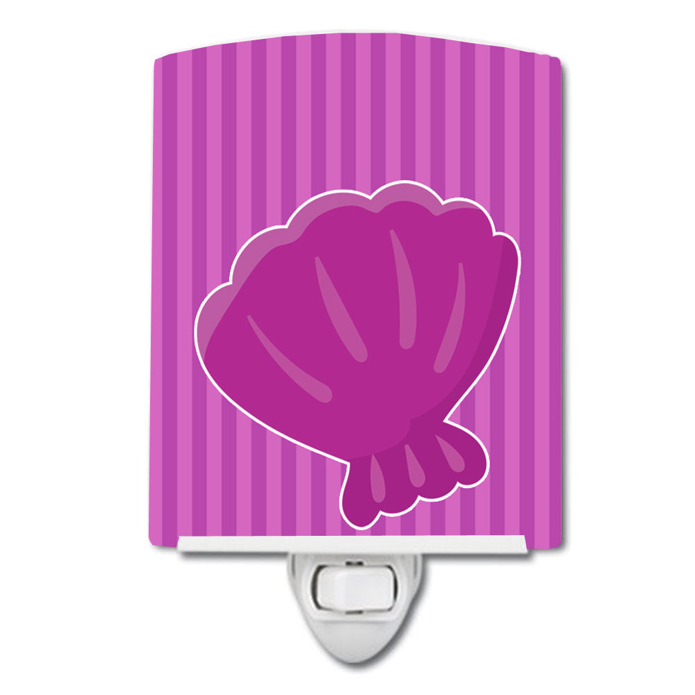 Beach Baby Girl Shell Ceramic Night Light Compact, UL-Certified, Ideal for Bedroom, Bathroom, Nursery, Hallway, Kitchen, 6x4x3, Multicolor
