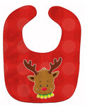 Christmas Reindeer #1 Baby Bib Easy-Clean Baby Bib Baby Feeding Accessory Baby Mealtime Essential, 10 x 13, Multicolor